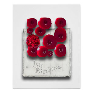 objet_4_variations on the ruby glossy poster
