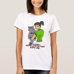 Obliviously Adopts Cats On Their Ninth Life T-Shirt