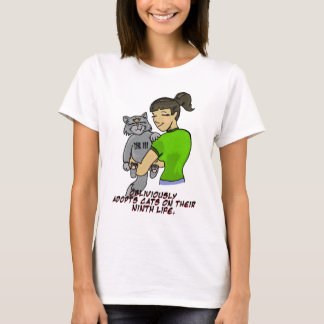 Obliviously Adopts Cats On Their Ninth Life T-Shirt
