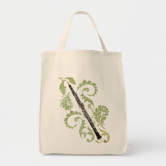 Oboe and Foliage Tote Bag (Front)