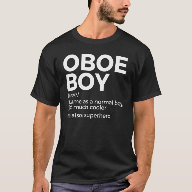 Oboe Boy Definition Oboe Player 1 T-Shirt (Front)