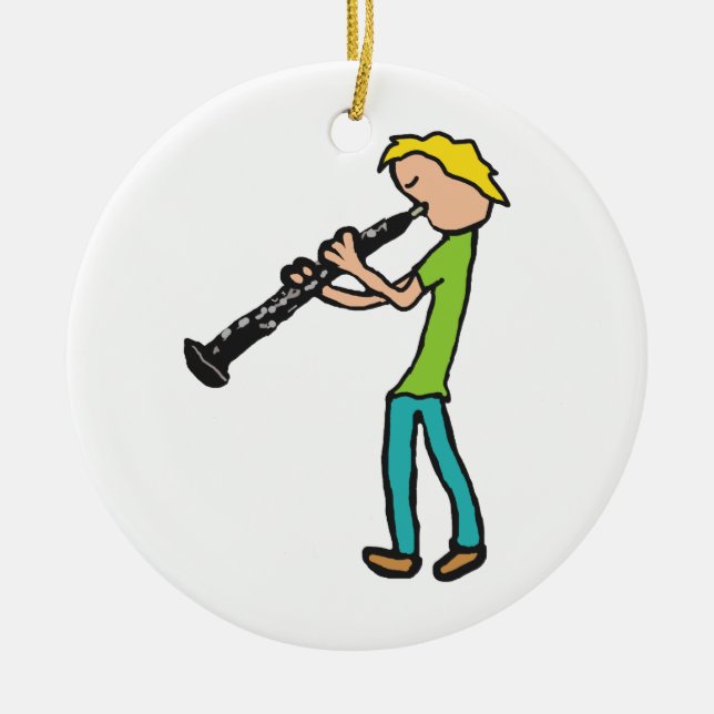 Oboe Ceramic Tree Decoration (Front)