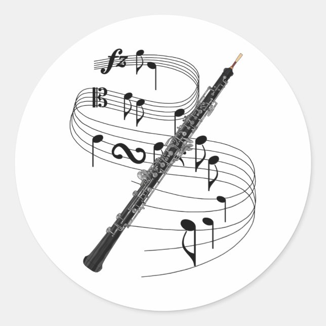 Oboe Classic Round Sticker (Front)
