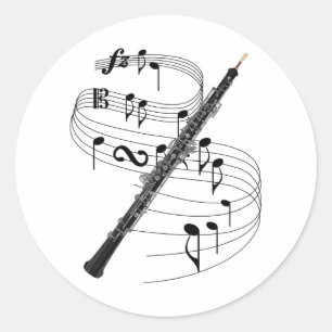 Oboe Classic Round Sticker