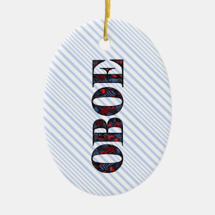 Oboe Heart Text Ceramic Tree Decoration