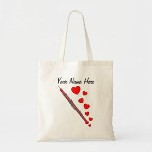 Oboe Hearts Oboist Woodwind Musician Custom Tote Bag