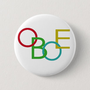 OBOE Letters 6 Cm Round Badge
