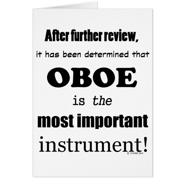 Oboe Most Important Instrument (Front)