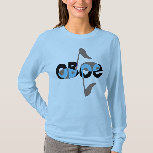 Oboe Music Notes T-Shirt (Front)