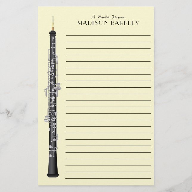 Oboe Musician Music Teacher Stationery (Front)