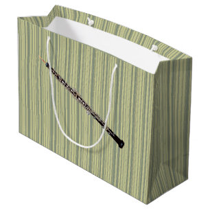 Oboe on Fine Green Vertical Stripes Large Gift Bag