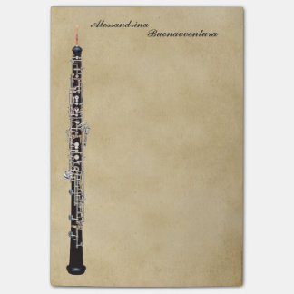 Oboe on Parchment Look Customisable Name Post-it Notes