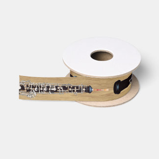 Oboe on Wood Effect Satin Ribbon