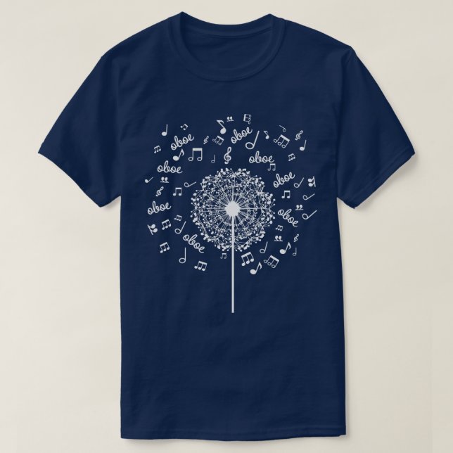Oboe Player Music Dandelion T-Shirt (Design Front)