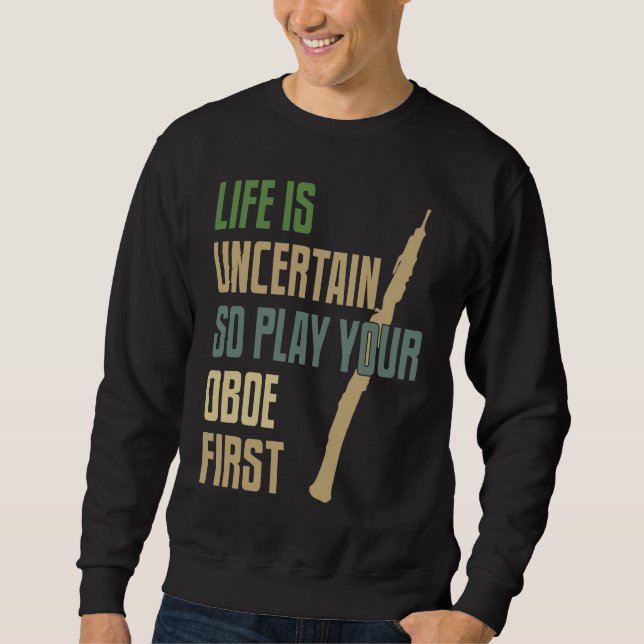 Oboe Player Retro Style Sweatshirt (Front)