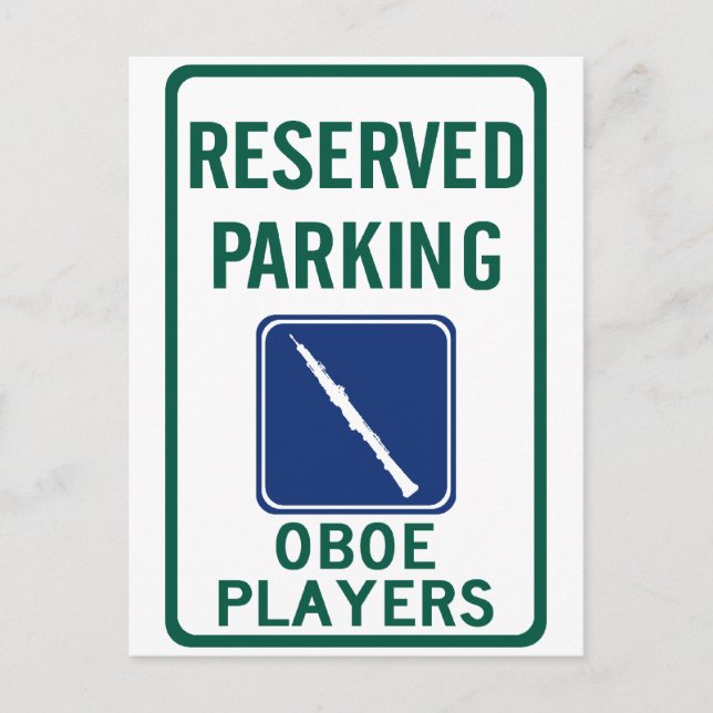 Oboe Players Parking Postcard (Front)