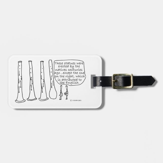 Oboe Statues Luggage Tag (Front Horizontal)