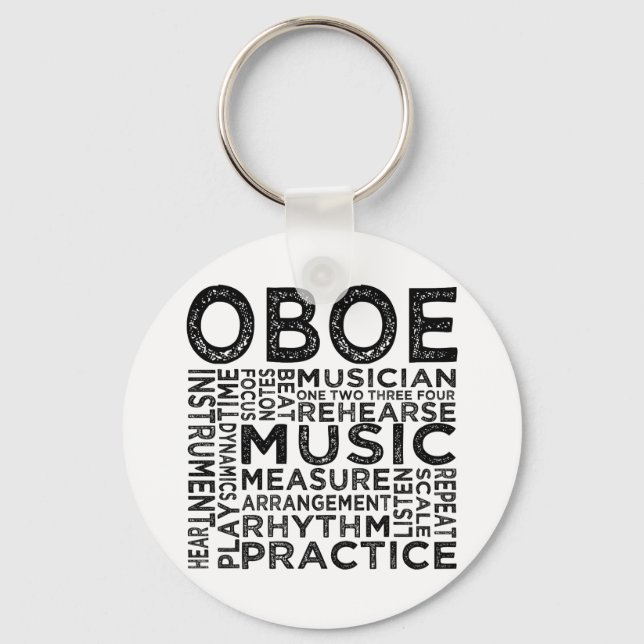Oboe Typography Key Ring (Front)