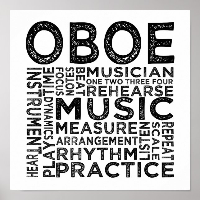 Oboe Typography Poster (Front)