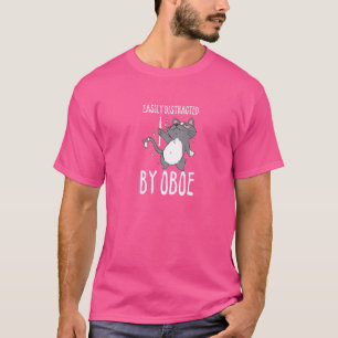 Oboist Music Orchestra Cat Playing Oboe Instrument T-Shirt