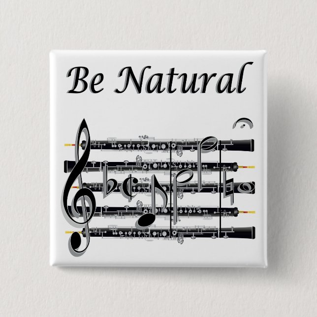 Oboists Know How to B Natural 15 Cm Square Badge (Front)