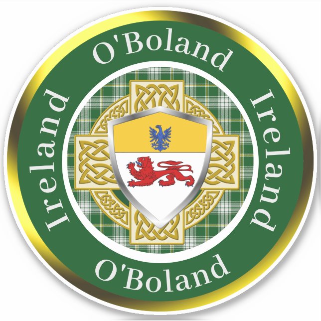 O'Boland Shield & Celtic Cross Personalised (Front)
