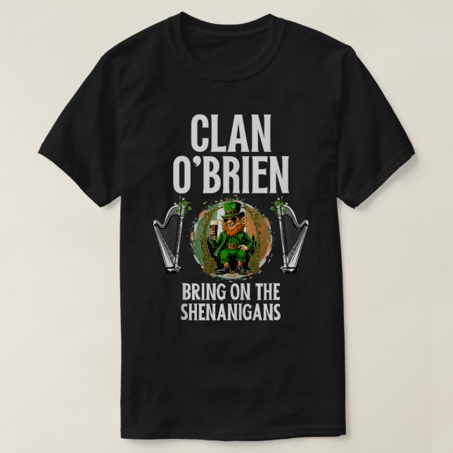 OBrien Clan St Patricks Day Ireland Family Name Pa T-Shirt (Design Front)