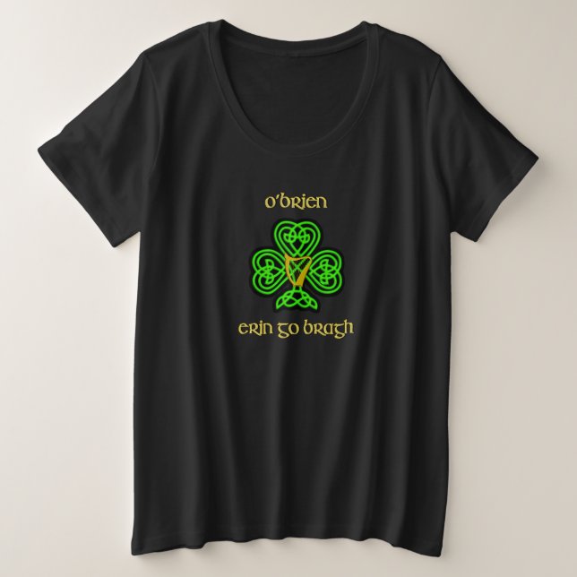 O'Brien Irish T-Shirt with Celtic Knot Plus Size (Design Front)