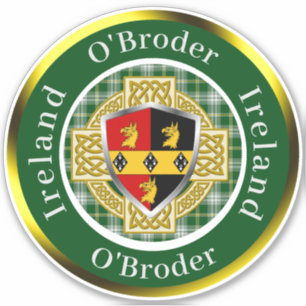 O'Broder Irish Shield & Celtic Cross Personalized
