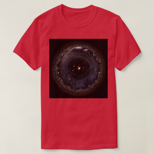 Observable Universe bigger SSystem black backgroun T-Shirt (Design Front)