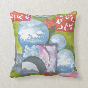 Observance Folk Art by AnyaC Cushion