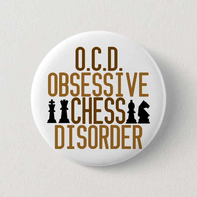 Obsessed with Chess 6 Cm Round Badge (Front)