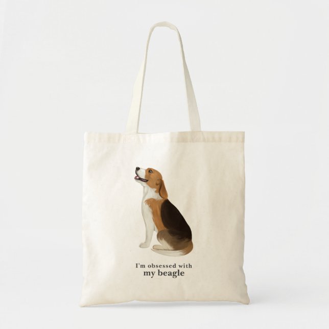 'Obsessed with my beagle' Tote Bag (Front)