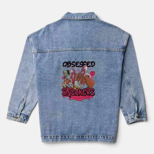 Obsessed with Sneakers Denim Jacket (Back)