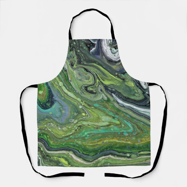 Obsession 2 Green Abstract Apron (Front)