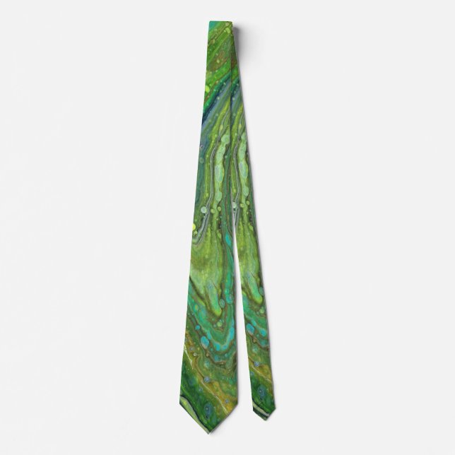 Obsession 3 Wild Green Abstract Tie (Front)