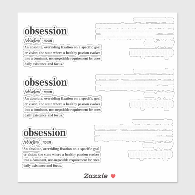 Obsession Dictionary Definition Aesthetic  (Sheet)