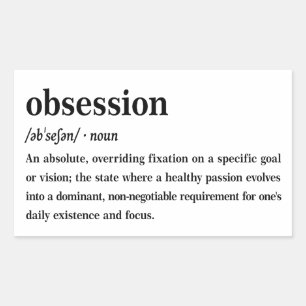Obsession Dictionary Definition Aesthetic Rectangular Sticker