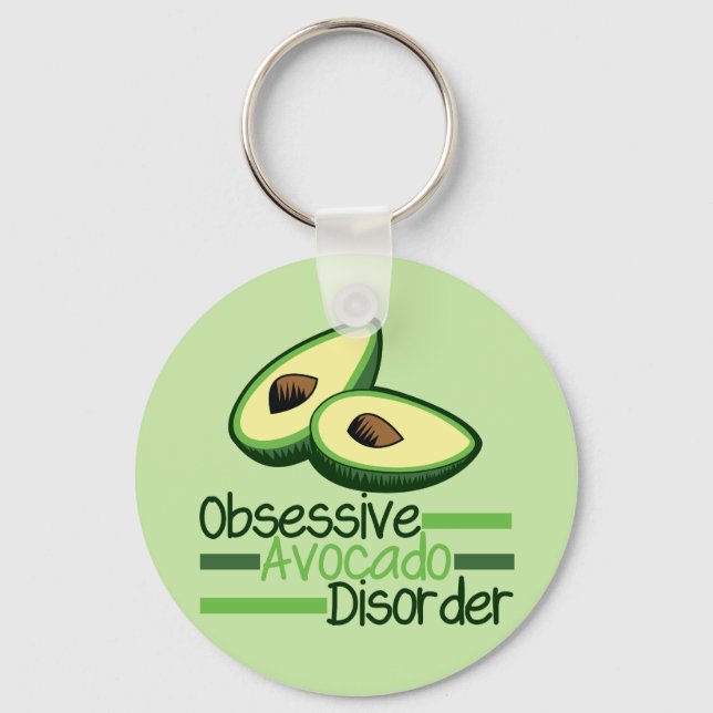 Obsessive Avocado Disorder Cool Green Key Ring (Front)