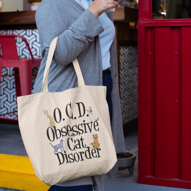 Obsessive Cat Disorder Large Tote Bag (Creator Uploaded)