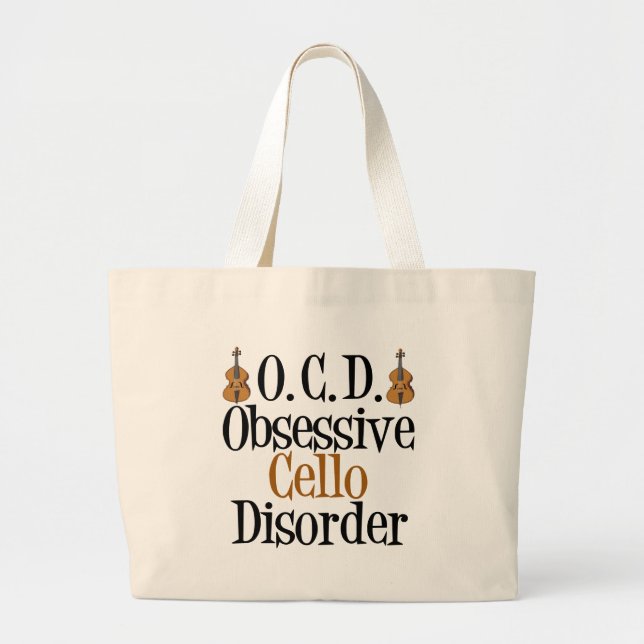 Obsessive Cello Disorder Large Tote Bag (Front)