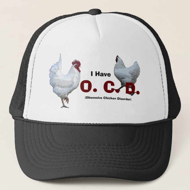 Obsessive Chicken Disorder: Mixed Breeds Trucker Hat (Front)