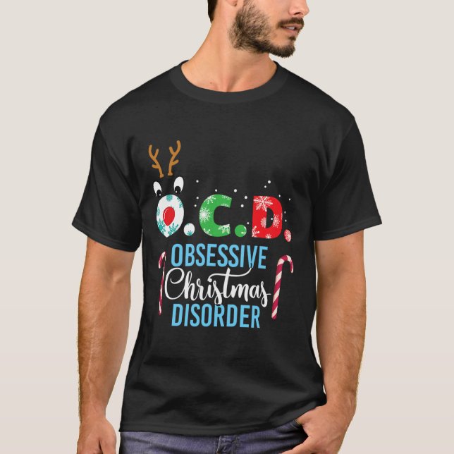 Obsessive Christmas Disorder! Reindeer Antlers Gif T-Shirt (Front)