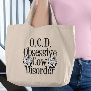 Obsessive Cow Disorder Large Tote Bag