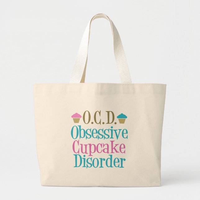 Obsessive Cupcake Disorder Large Tote Bag (Front)