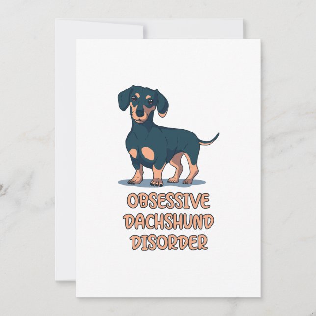 Obsessive Dachshund Disord Thank You Card (Front)