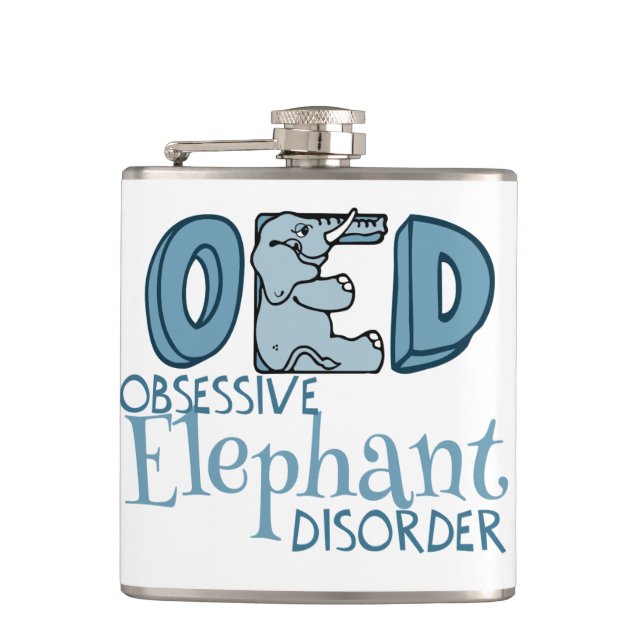 Obsessive Elephant Disorder Hip Flask (Front)