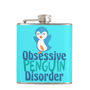Obsessive Penguin Disorder Cute Hip Flask