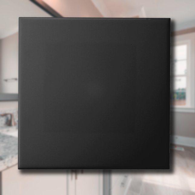 Obsidian Black Solid Colour | Classic Elegant Tile (Creator Uploaded)