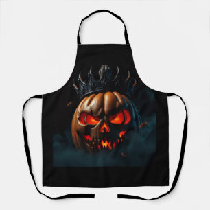Obsidian Crown Pumpkin King Art Apron